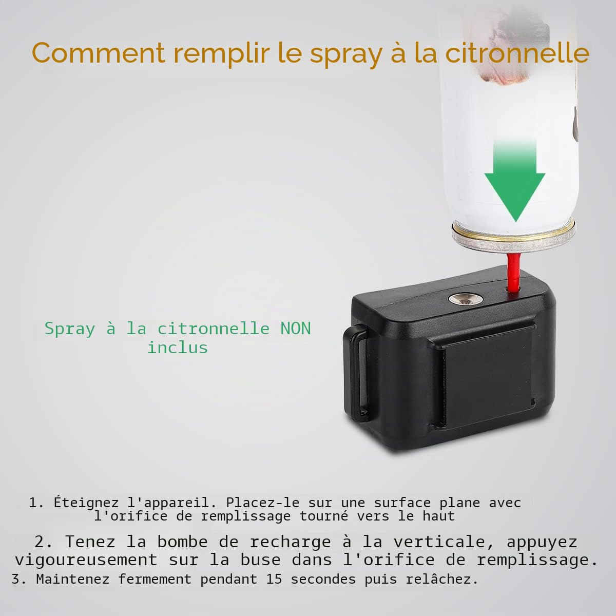 Collier anti-aboiement Dispositif de sécurité sans choc 2 niveaux de pulvérisation réglables S/M/L