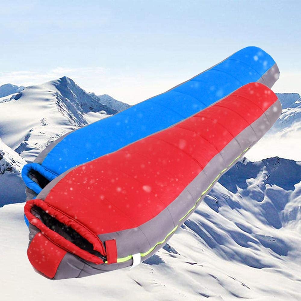 Śpiwór Śpiwór dla dorosłych z bawełną termiczną 3D Ultralekki odkryty Zimowy sprzęt turystyczny Kemping (1,8 kg niebieski) (1,8 kg niebieski)