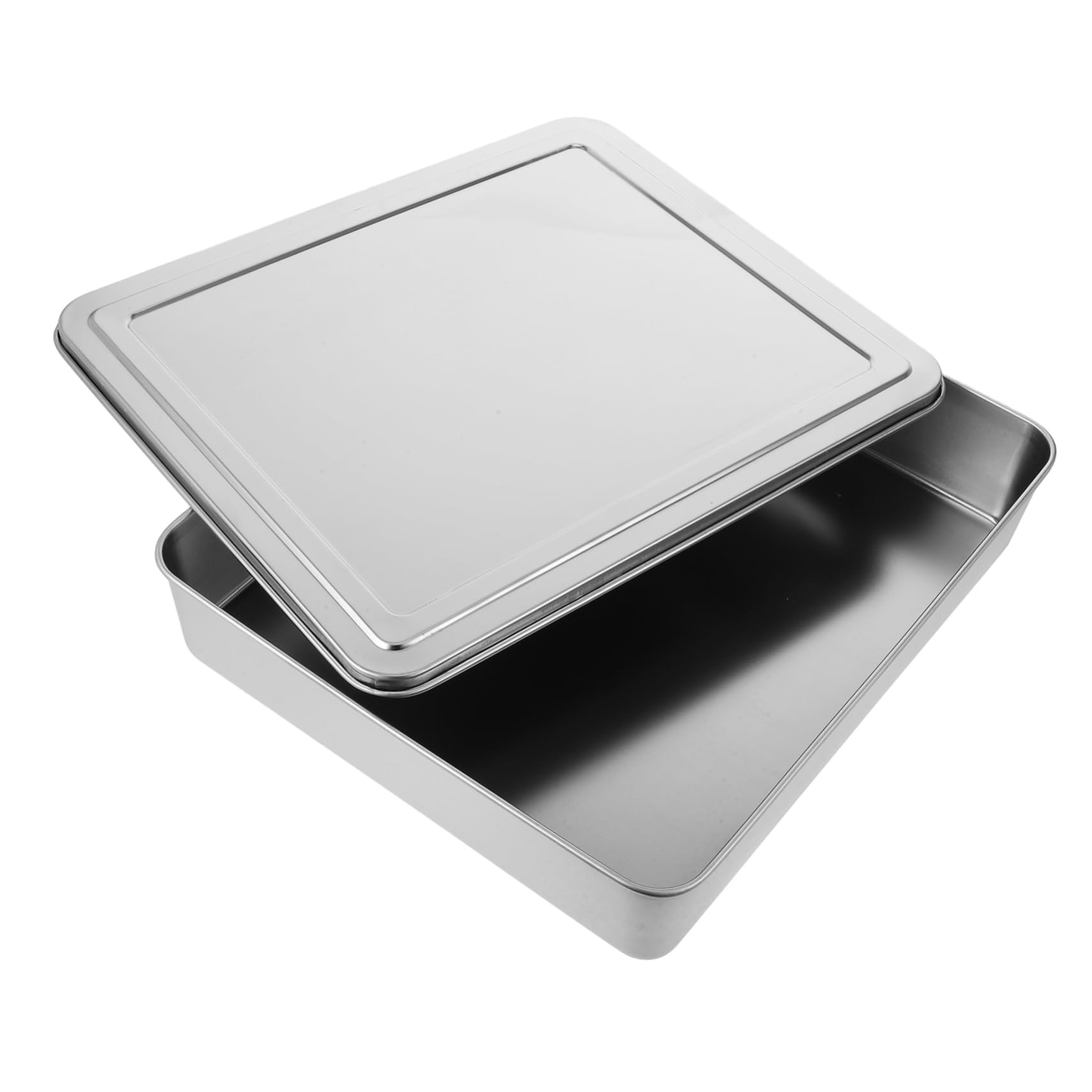 Stainless Steel Cake Pan with Lid Versatile Baking for Cakes Tiramisu Brownies and Casseroles Roasting Pan for Oven Use