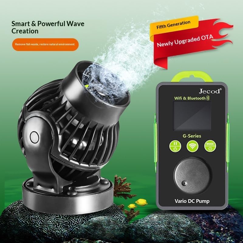 Jebao GOW Series Aquarium Wave Maker Pump with WiFi & Bluetooth Control, Multi-Mode Circulation Powerhead for Marine & Freshwater Tanks, Up to 4227 GPH, 40W – GOW-40