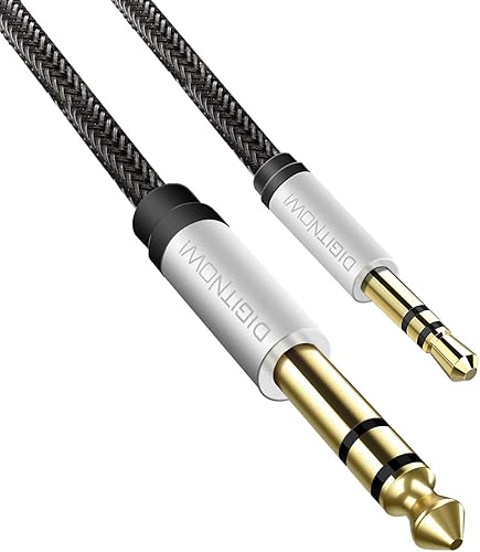 Cable de audio estéreo TRS macho de 14 a 0.138in 18 pulgadas con carcasa de aleación y trenzado de nailon para smartphone, PC, cine en casa, Cable de audio estéreo TRS macho de 14 a 0.138in 18 pulgadas con carcasa de aleación y trenzado de nailon para smartphone, PC, cine en casa,