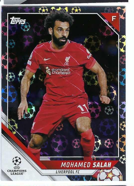 MOHAMED SALAH 2021-22 Topps UEFA Champions League #18 STARBALL FOIL PARALLEL Soccer Card Egypt Liverpool FC