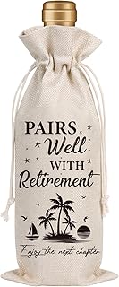 Wxiben Retirement Gift Wine Bag - Pairs Well With Retirement Wine Bottle Bags, New Chapter Leaving Gifts for Retired Teacher Employees, Friend, Coworkers, Boss