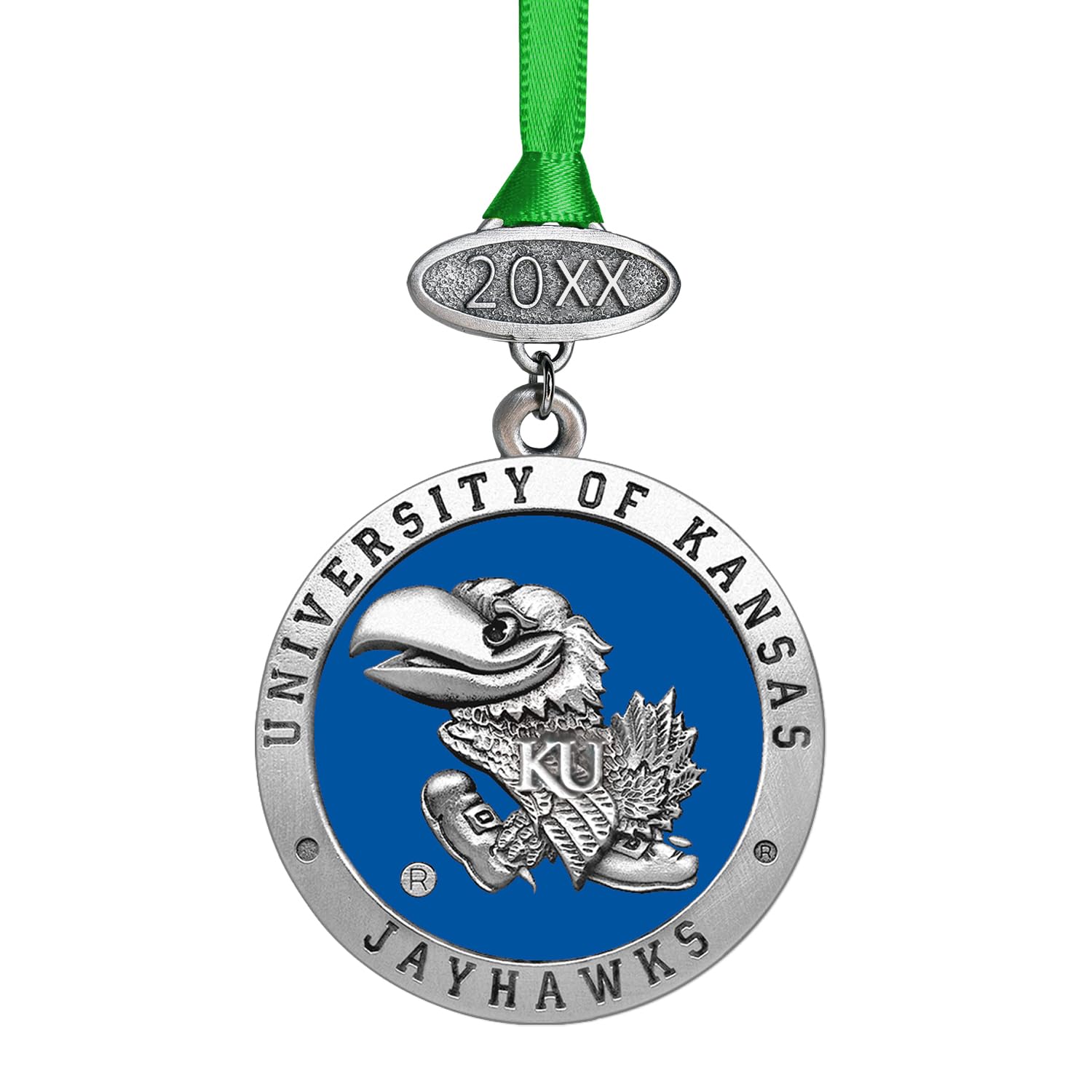 Kansas University Class of 2026 Ornament | Graduation Gift | Hand-Sculpted Christmas Tree Ornament | Intricately Crafted Metal Pewter Alma Mater Inlay by Heritage Pewter