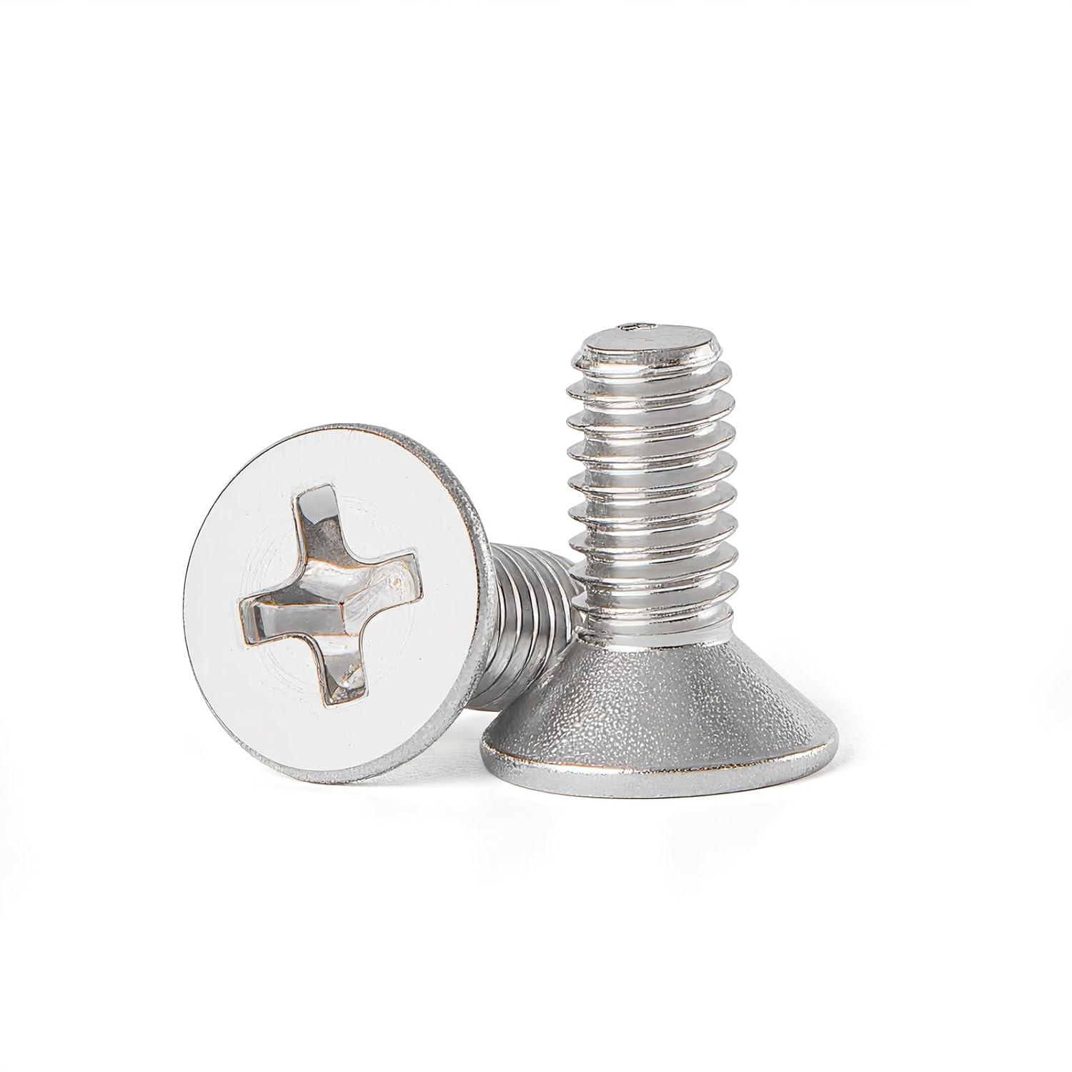 M6-1 x 12mm Phillips Flat Countersunk Head Machine Screws, 304 Stainless Steel, Full Thread Fasteners (30-Pack) - Electrical & Switch Plate Screws for Electronics & Hardware