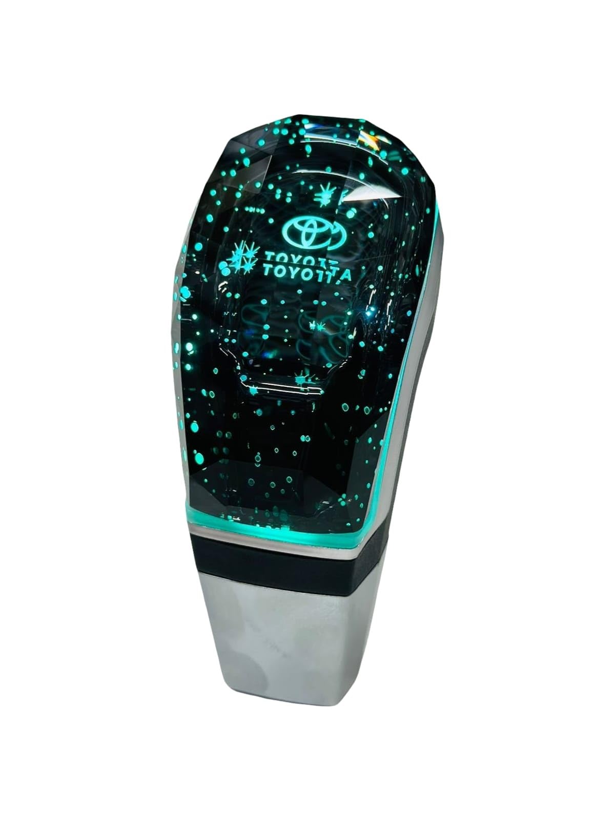 Crystal Gear Shift Knob for Toyota, LED Illuminated Starlight Shifter Knob, Black with Colorful Accents,Only fits with Buttonless knovs