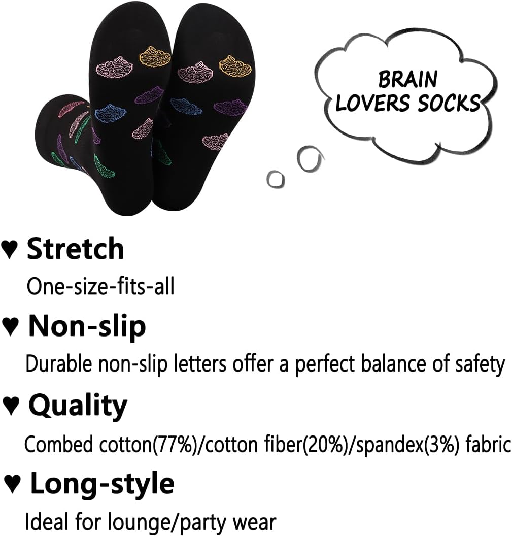 G2TUP 2 Pair Neuroscience Gift Brain Socks Neuroscience Themed Gift Neuroscientist Science Socks Neurology Nurse gift