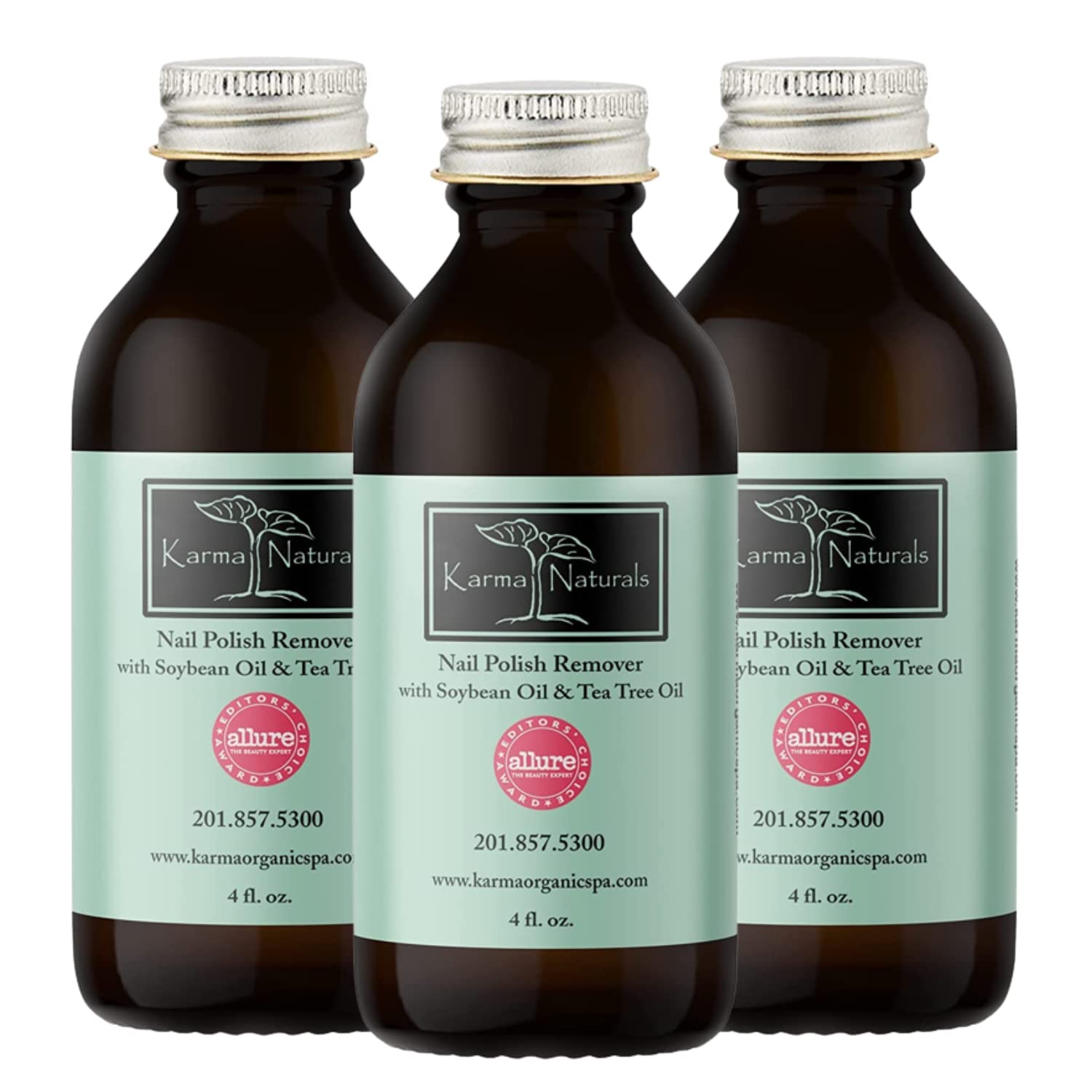 Karma Organic Removedor de esmalte de uñas con aceite de soja y aceite de árbol de té, no tóxico, vegano, libre de crueldad, sin acetona,