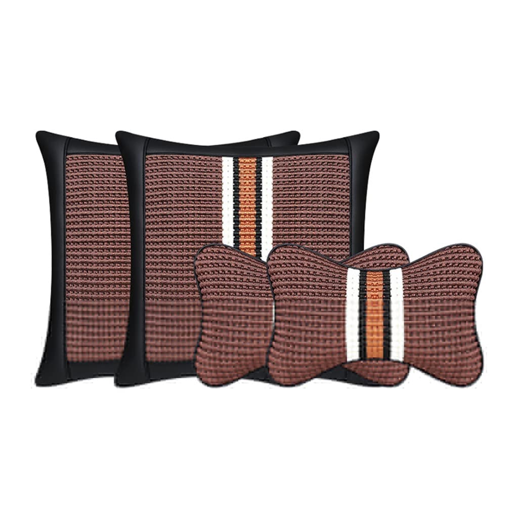 Poggiatesta per Auto Cuscino per Collo Seggiolino per Auto Supporto per Collo Anteriore è Realizzato in Materiale di Seta di Ghiaccio Pelle (Color : Brown)
