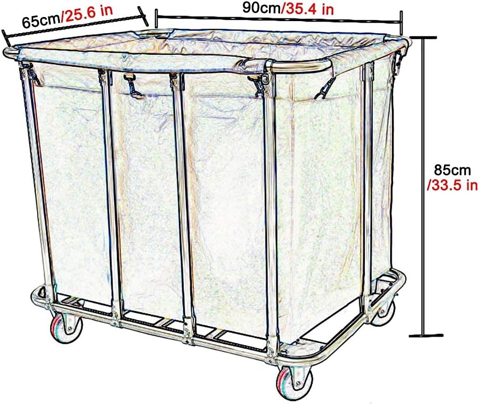 Home Black Heavy Duty Laundry Sorter Cart with 4 Inch Wheels Utility Rolling Trolley for Dirty Clothes Storage Stainless Steel & Oxford Cloth(8 Tube)