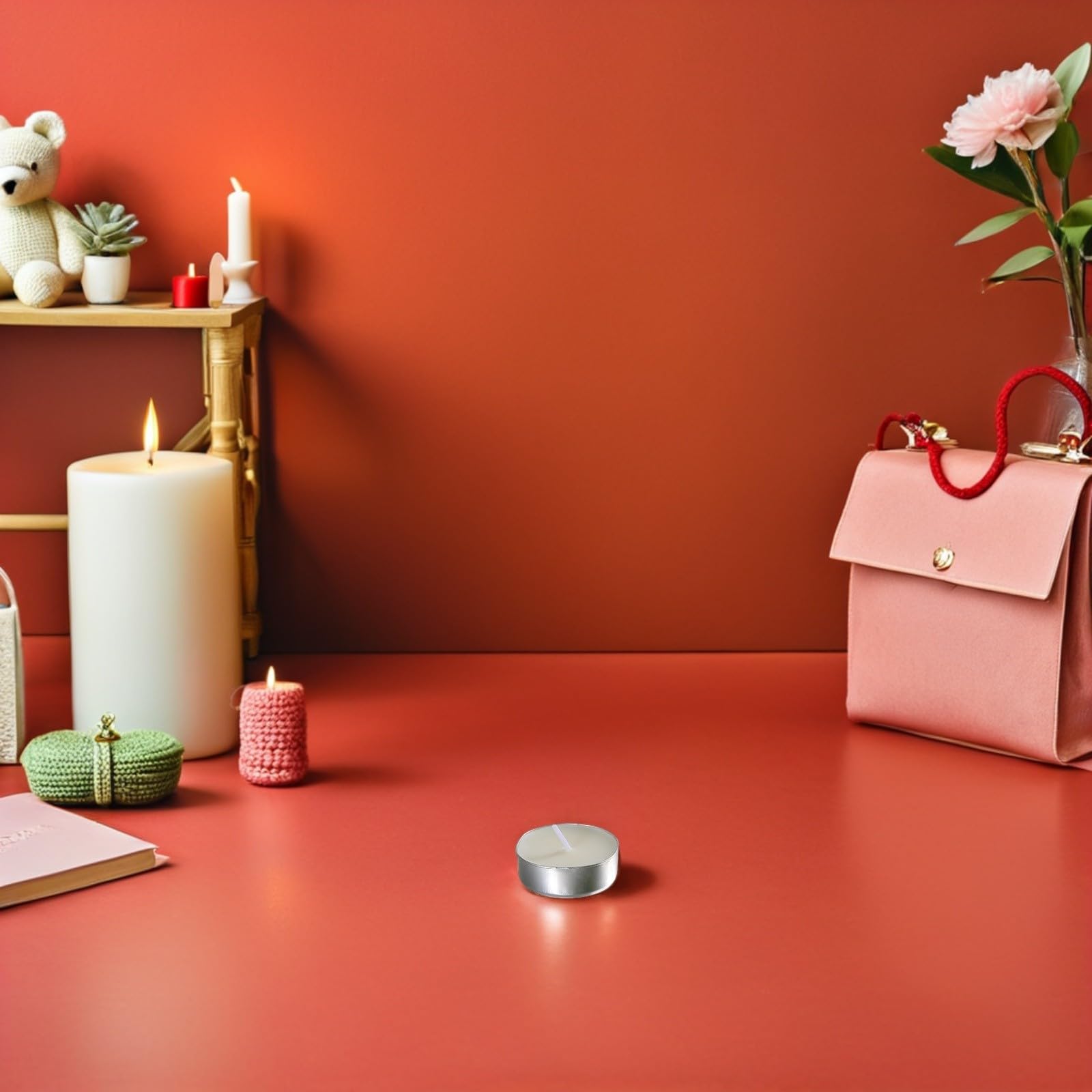 Operitacx 150 Unidades Velas de Té sin Humo para Bodas y Cenas, Hechas de Parafina Funda de Aluminio, Decoración Versátil para Ambiente Elegante y Romántico