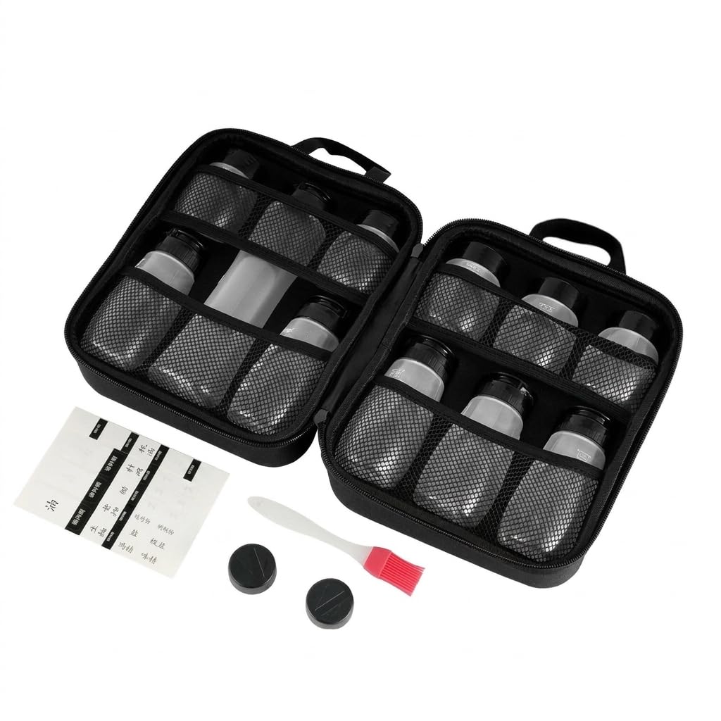 Tragbares Gewürzset für Camping & Picknick, Reisegewürzset mit auslaufsicheren -Flaschen, Gewürzbehälter Reise für Grillen & Kochen, 19cm, 550g, 2026er Modell mit einer großen