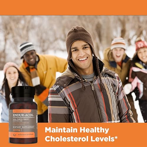 Miniatura 8 de ENDUR-ACIN Niacina - Vitamina B3 Niacina 500mg de liberación prolongada y bajo lavado, 100 tabletas - Apoya el equilibrio del colesterol y la salud