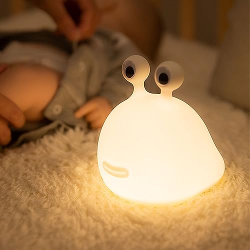 Miniatura 9 de HPYDIY Luz nocturna de babosa, lámpara de silicona para niños, recargable por USB, lindas lámparas de animales, ajuste de temporizador, lámpara de