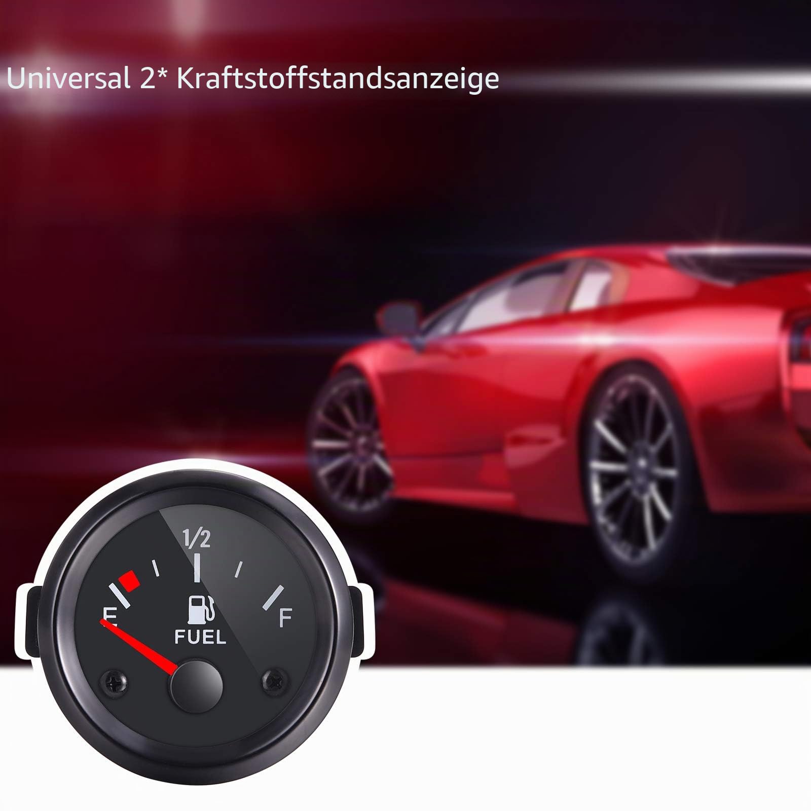 Kraftstoffanzeige,Rupse 2 "52mm Universal Auto Kraftstoffstandsanzeige Tankuhr E-1/2-F Zeiger 12V Universal für Auto/SUV