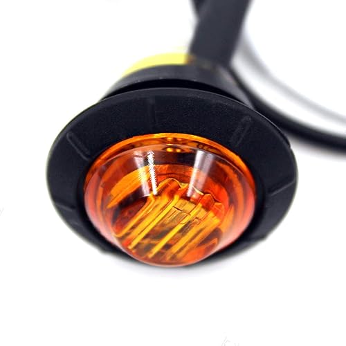 Miniatura 7 de KEING Paquete de 10 luces LED ámbar + 10 unidades rojas + 10 unidades selladas blancas impermeables pequeñas redondas de 34 pulgadas, luces