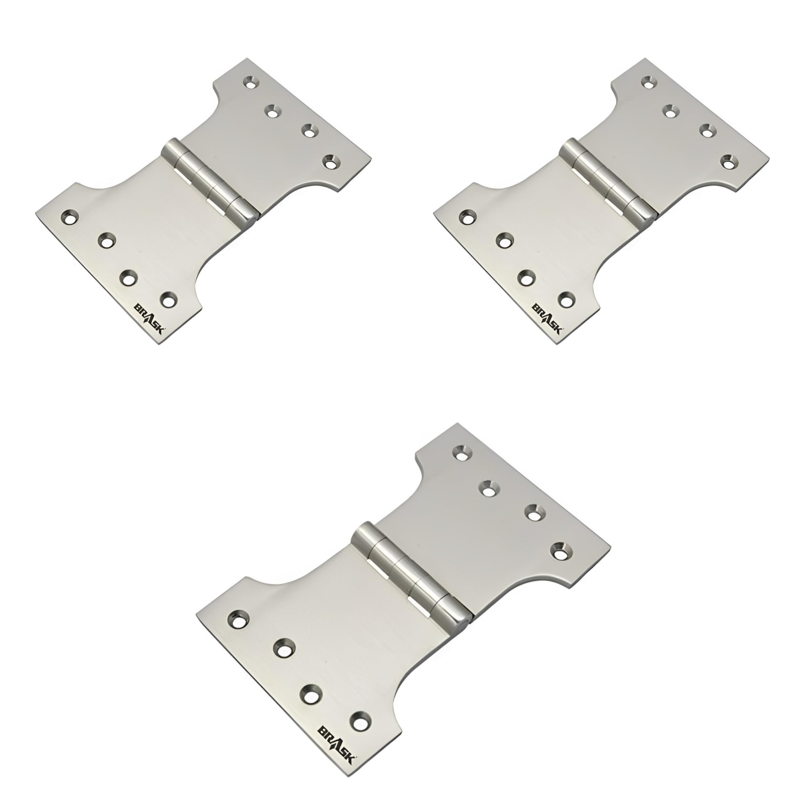 Brass Parliament Hinges 4″ x 4″ x 4 mm | Brass Hinges for Doors and Cabinets | Wide Opening Hinges 4 inches | Extended Hinges | with Screws (3, Silver Satin) (B0DFHM3SH6) Amazon Price History, Amazon Price Tracker