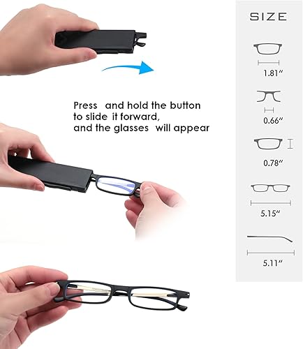 Miniatura 3 de Lentes de lectura plegables ultraligeros para mujeres y hombres, TR90, bloqueo de luz azul, antifatiga ocular, plegables, compactos, portátiles,
