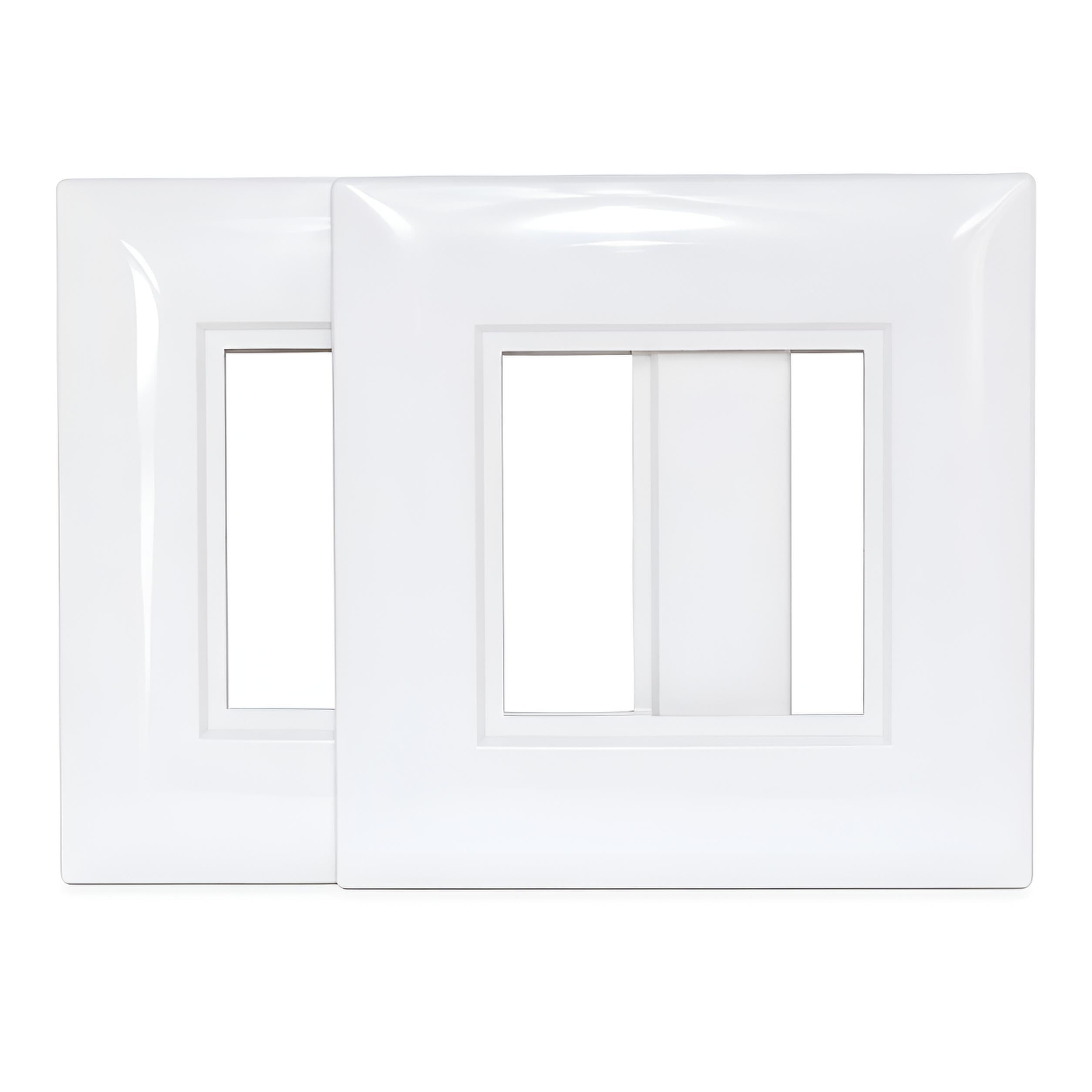 AMK® White Square Edge Finger Plate for Flush Light Wall Switch Pack of 2