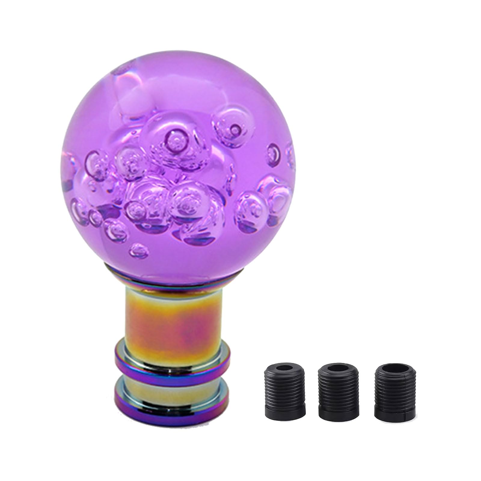 Hsioluted Ergonomic Round Bubble Design Shifter Knob Replacement Acrylic Materials Easy Installation for Most Cars Smooth Driving Gear Shifter Adapter