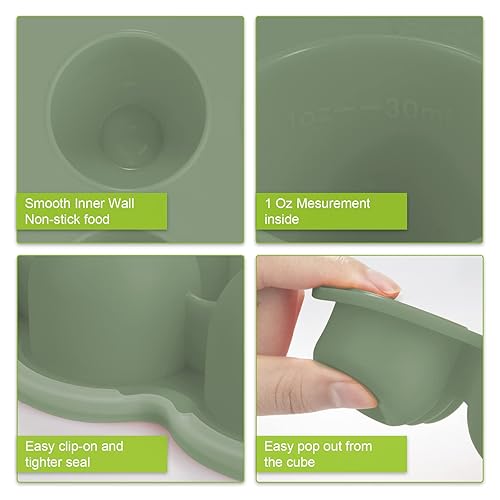 Miniatura 7 de Contenedor de almacenamiento de alimentos para bebés, bandeja de silicona para congelador de 1.5 onzas x 12 cápsulas con tapa para alimentos caseros