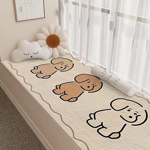 Alfombra de baño con diseño de dibujos animados para habitación de niños, tapete de felpa con forma de animal de felpa absorbente antideslizante