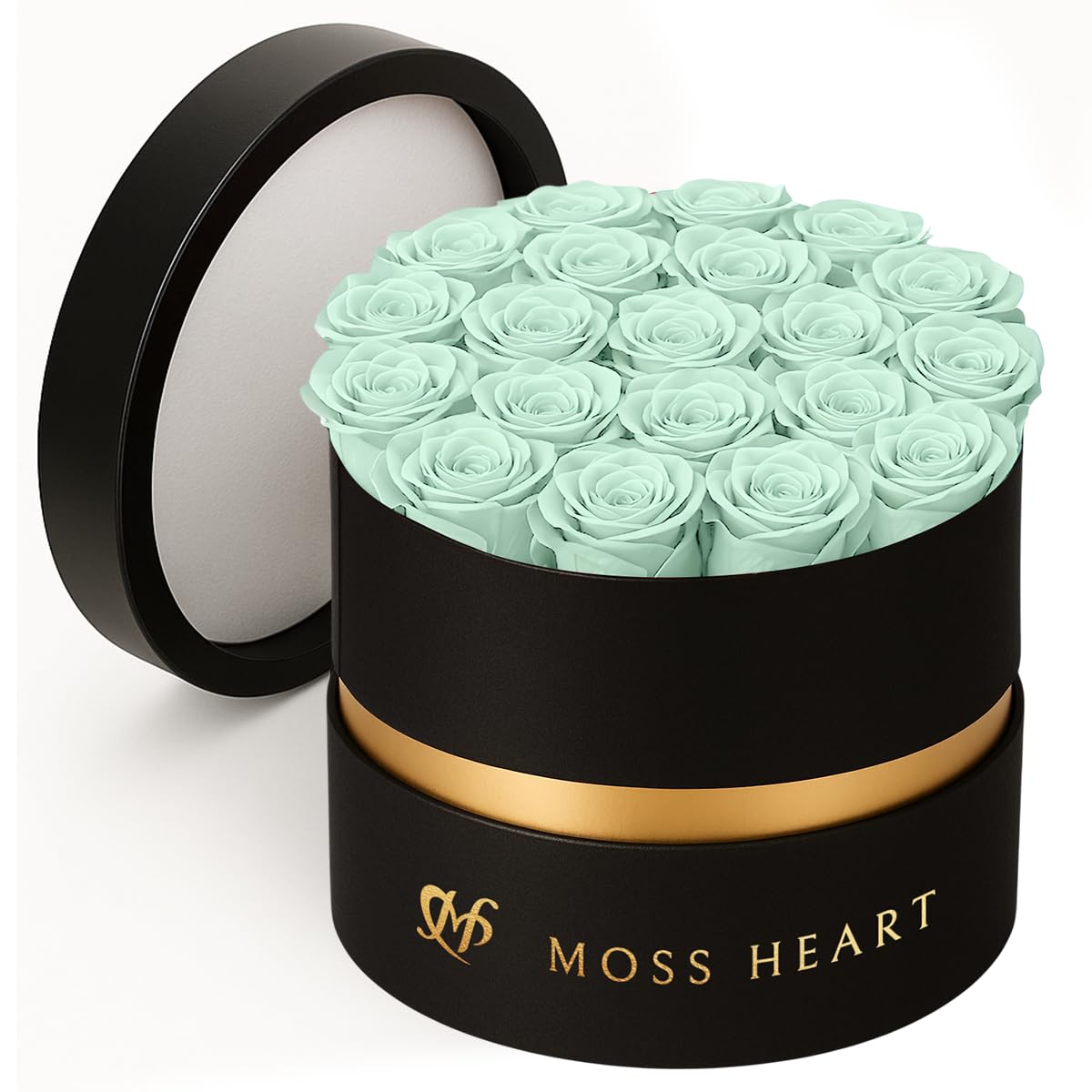 20 Mini Preserved Roses Round Box