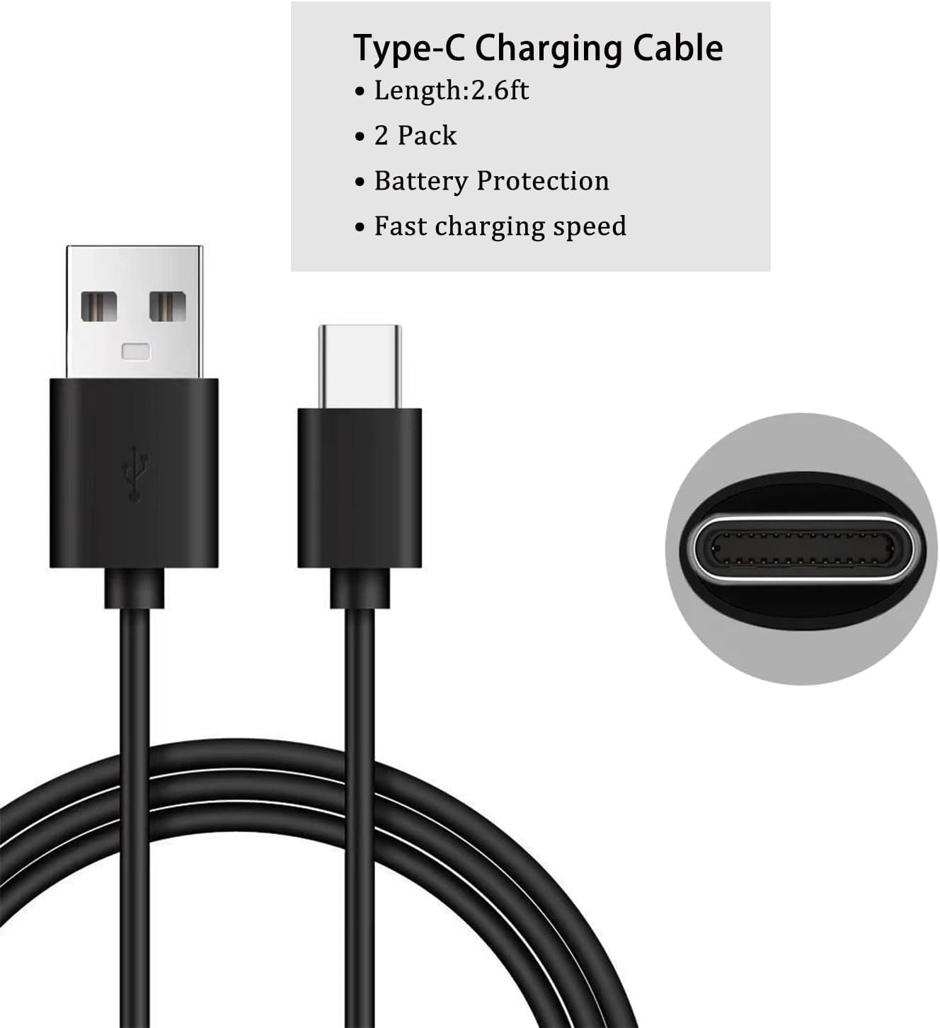 3800 mAh 2 Pack Extended Battery with Type-C USB Charging Cable and Chargers Compatible with UV-5R/BF-F8HP/UV-5X3/UV-5Rv2+/UV-5RTP/UV-5R+/UV-5RE/UV-5RD/UV-5RA/UV-5RC/UV-5RB Series Radio