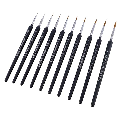 10pcs Line Drawing Pen Set Fine Hair Paintbrushes for Acrylic