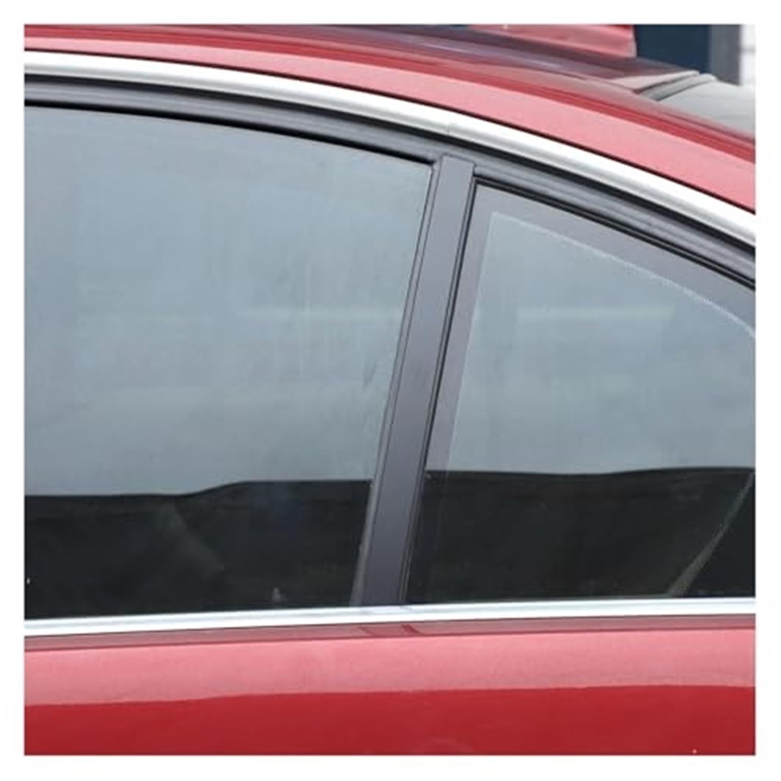 6 szt. osłona słupka drzwi samochodu, okna, do Kia Rio 2011-2017, B-wygląd włókna węglowego Osłona szyby samochodowej(BLACK A-black)