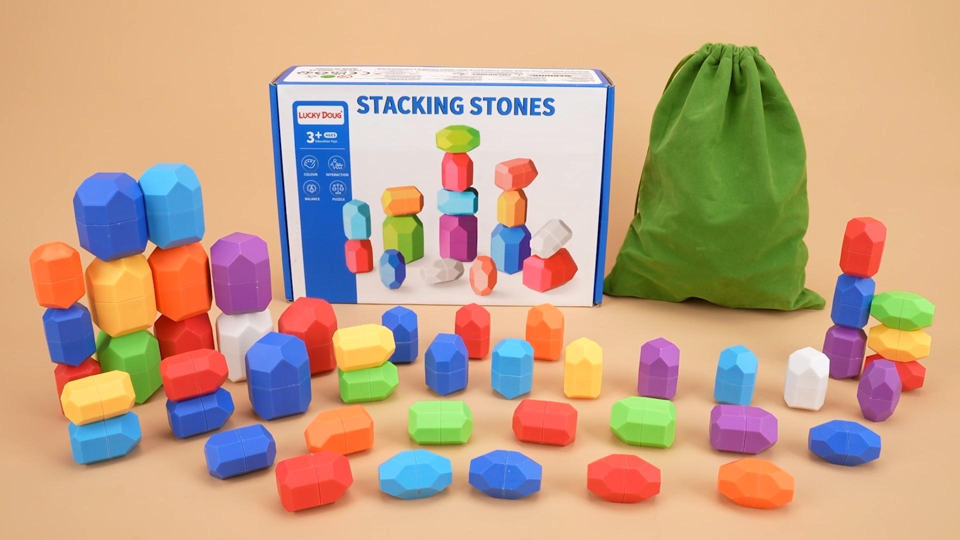 Amazon.com: Lucky Doug 50 PCS Extra-Large Stacking Rocks Toys for