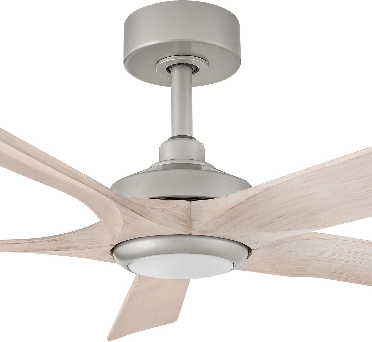 Hinkley Layton 58" Smart Ceiling Fan, Integrated LED, 6-Speed DC Motor, HIRO Remote, Wi-Fi Compatible, Composite Blades, Brushed Nickel with Bleached Ashwood Blades