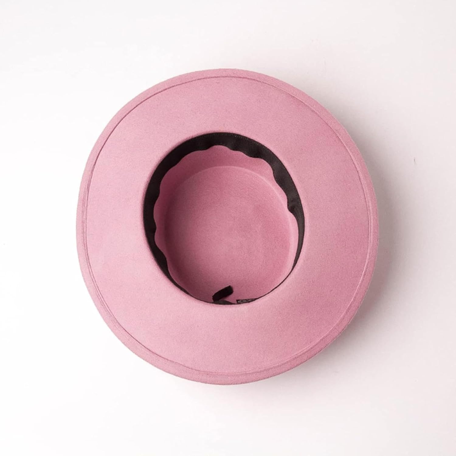 Autumn Fedoras Wide Edge Light Pink Ribbon Women's Winter Travel Hat