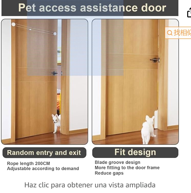 Puerta Para Gatos/Gatos Sin Perforación - Gatera Con Cierre Semiautomático, Instalación Fácil Con Adhesivo, No Daña La Puerta
