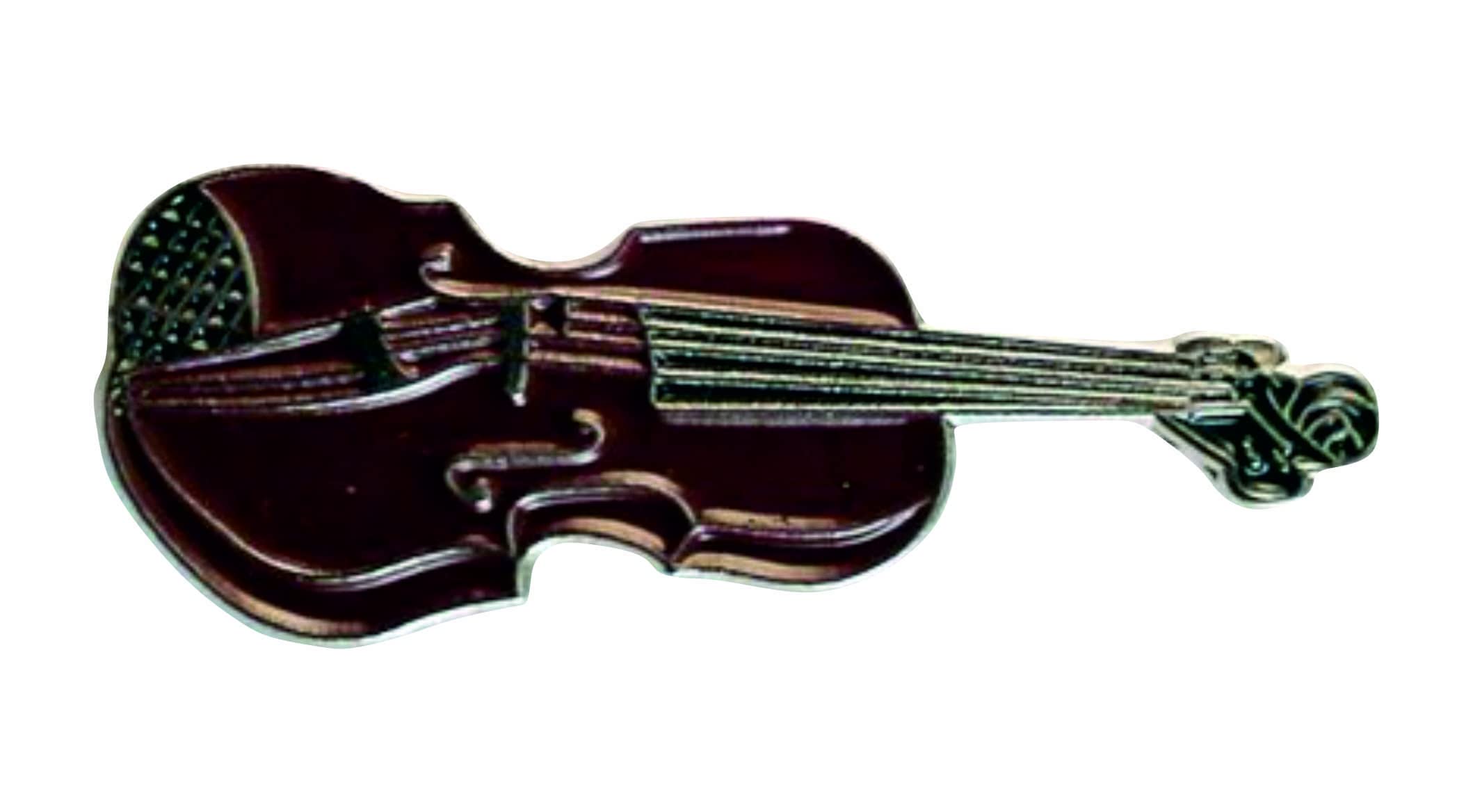 Mainly Metal Multi-Coloured Metal Enamel Pin Badge Brooch Orchestral Musical Violin (Brown)