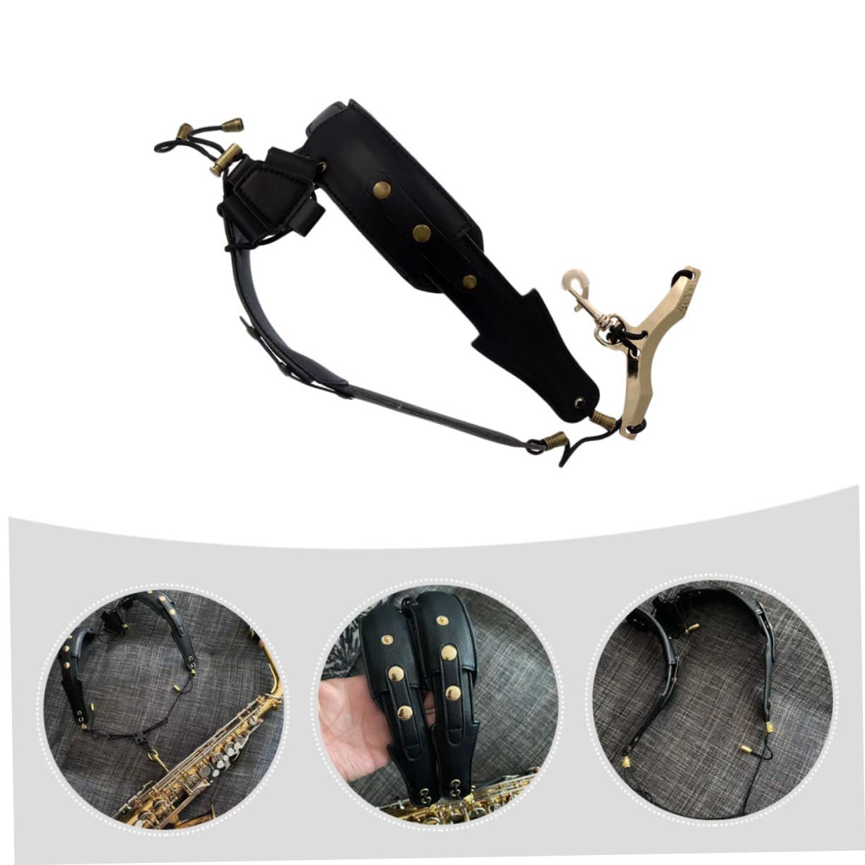 Mikinona 1pezzi Cintura Per Sassofono Con Imbottitura Comfort e Design Ergonomico Per Musicisti Nera