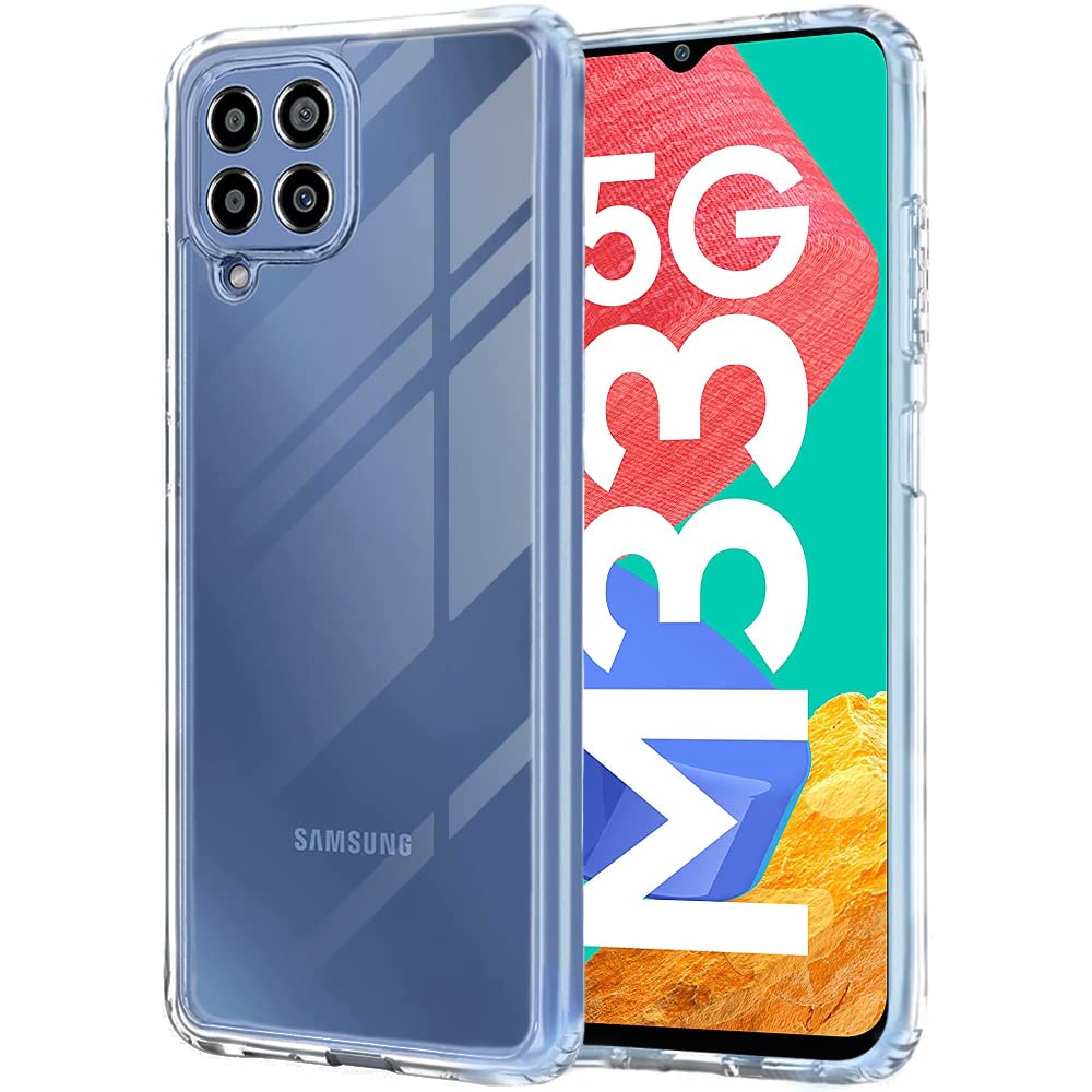 TheGiftKart Ultra-Hybrid Crystal Clear Back Case Cover for Samsung Galaxy M33 5G | Shockproof Design | Camera Protection Bump | Hard Clear Back | Bumper Case (PC, TPU | Transparent) (B0BQC9Z8LH) Amazon Price History, Amazon Price Tracker