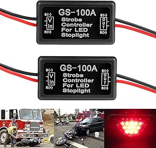 BlyilyB 12V Flash Strobe Controller Flasher Module for LED Brake Light Tail Stop Light (Pack of 2)