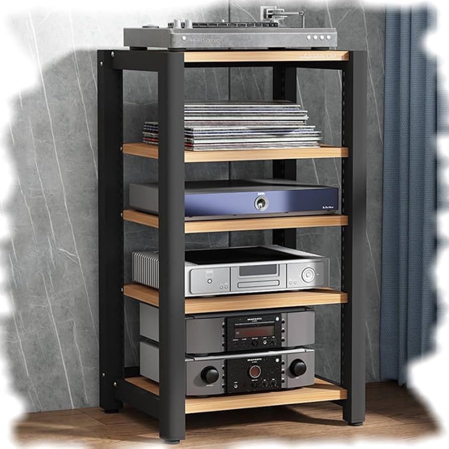 オーディオラック、木製オープンシェルフ オーディオラック、木製オープンシェルフ