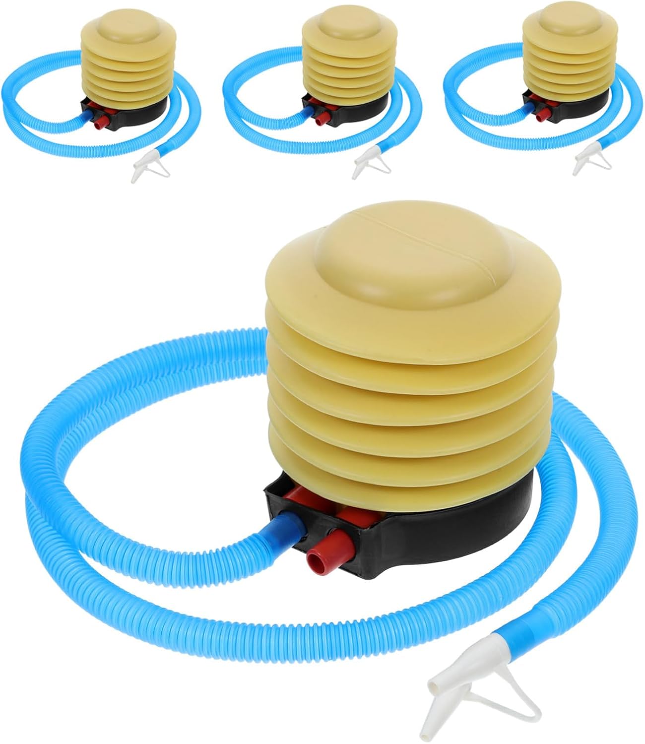 Healifty 4Pcs Foot Pump Inflatable Air Mattress Pump with Long Hose for Pool Floats Exercise Balls Balloons and Bike Tires Portable Inflator for Adults