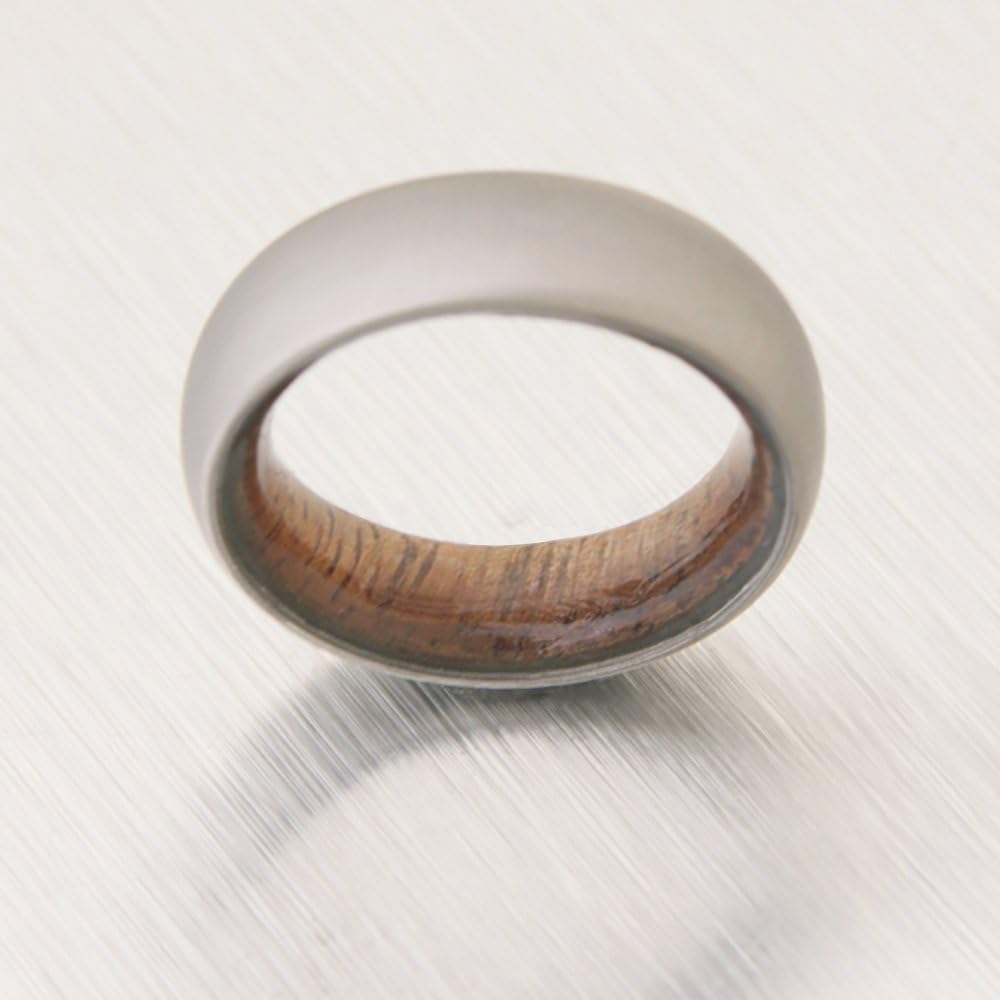Titanium Wedding Band Wooden Ring Wood Wedding Band HAWAIIAN KOA WOOD ring man woman ring