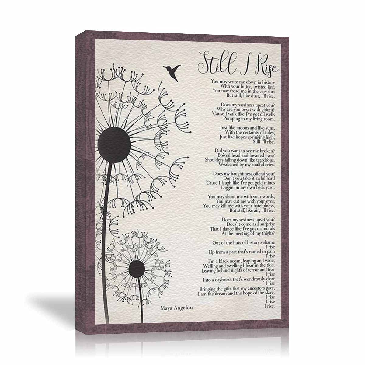 Amazon.com: Personalized Canvas Wall Art Prints Still I Rise Maya Angelou  Canvas Print Wall Art Canvas Prints for Home Decoration Ready to Hanging 16  x 20 Inches: Posters & Prints
