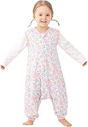 Saco de dormir infantil para bebês, saco de dormir 3 a 5 anos, cobertor leve e leve para bebês, sacos de dormir com pés, sacos de dormir de algodão macio sem mangas com pernas para crianças pequenas
