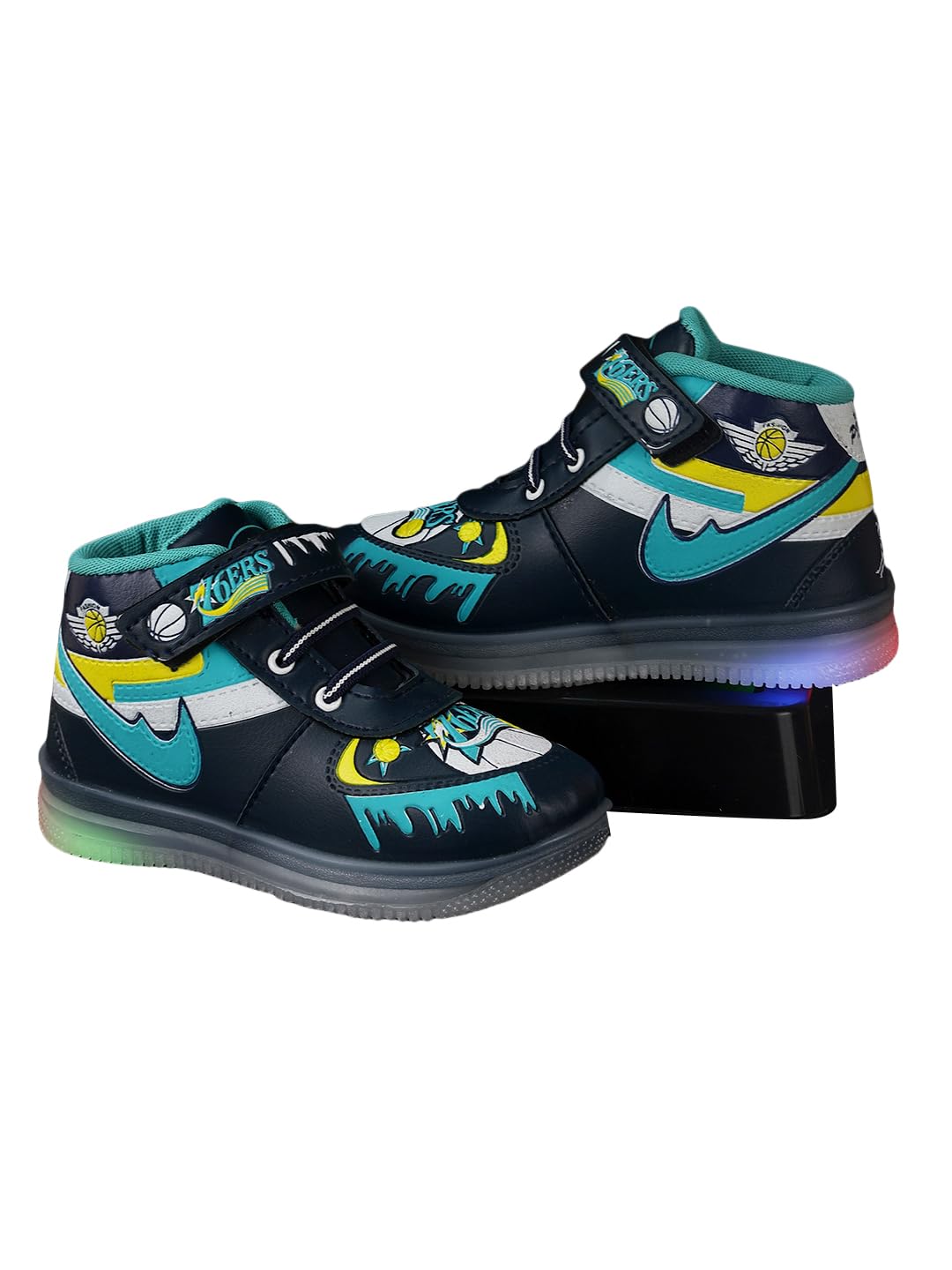 PASSION PETALS Printed LED Shoes for Kids Girls and Boys Stylish for 2-5 Years - Black & Green (B0CTJGDM2L) Amazon Price History, Amazon Price Tracker
