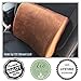 ComfoBee Deluxe Lumbar Support 100% Pure Memory Foam Pillow Back Cushion for Lower Back Pain Relief - Ideal Back Pillow for Office Chair, Car Seat, Recliner - Brown Color <3