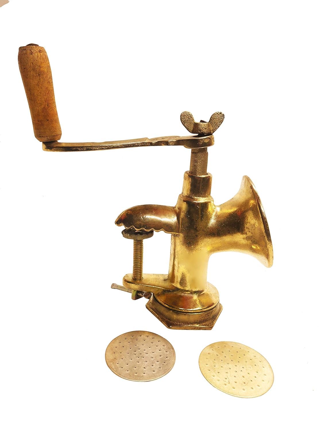 TGS Sev Sanchna Manchine with 2 different jali for making different type of sevaiya gathiya murukku,chakli,bhujia best for home & shop (gold)-image-37