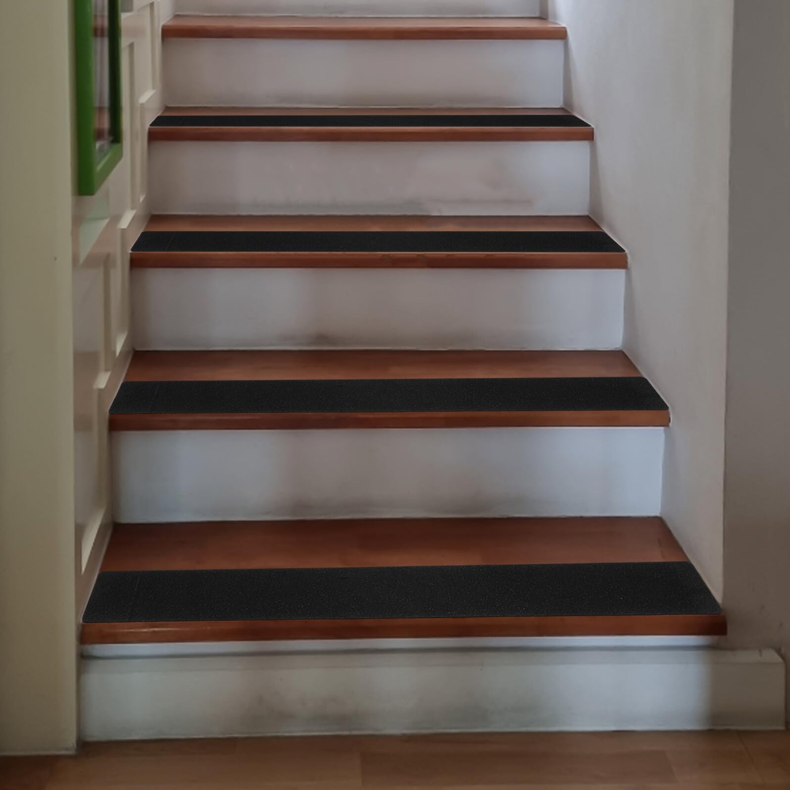 Ruban Adhésif Antidérapant Pvc Noir Mat 10 Cm x 80 Cm, Résistant à L'usure Pour Marches D'escalier Intérieures Et Extérieures, Lot De 4 Pièces, Sécurité Renforcée Quotidien