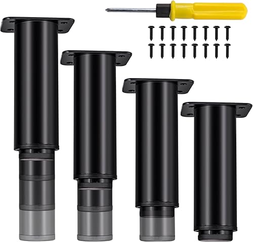 4 patas ajustables de metal para muebles, de 5.9 a 10.6 pulgadas, patas de soporte de repuesto de altura ajustable, patas de gabinete de sofá para disponible en Yaxa Venezuela