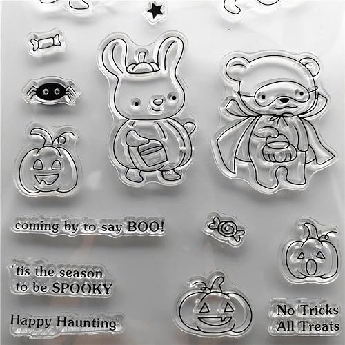 Miniatura 4 de DzIxY Juego de sellos transparentes de zorro de calabaza de Navidad y troqueles de corte de metal para hacer tarjetas, álbumes de recortes,