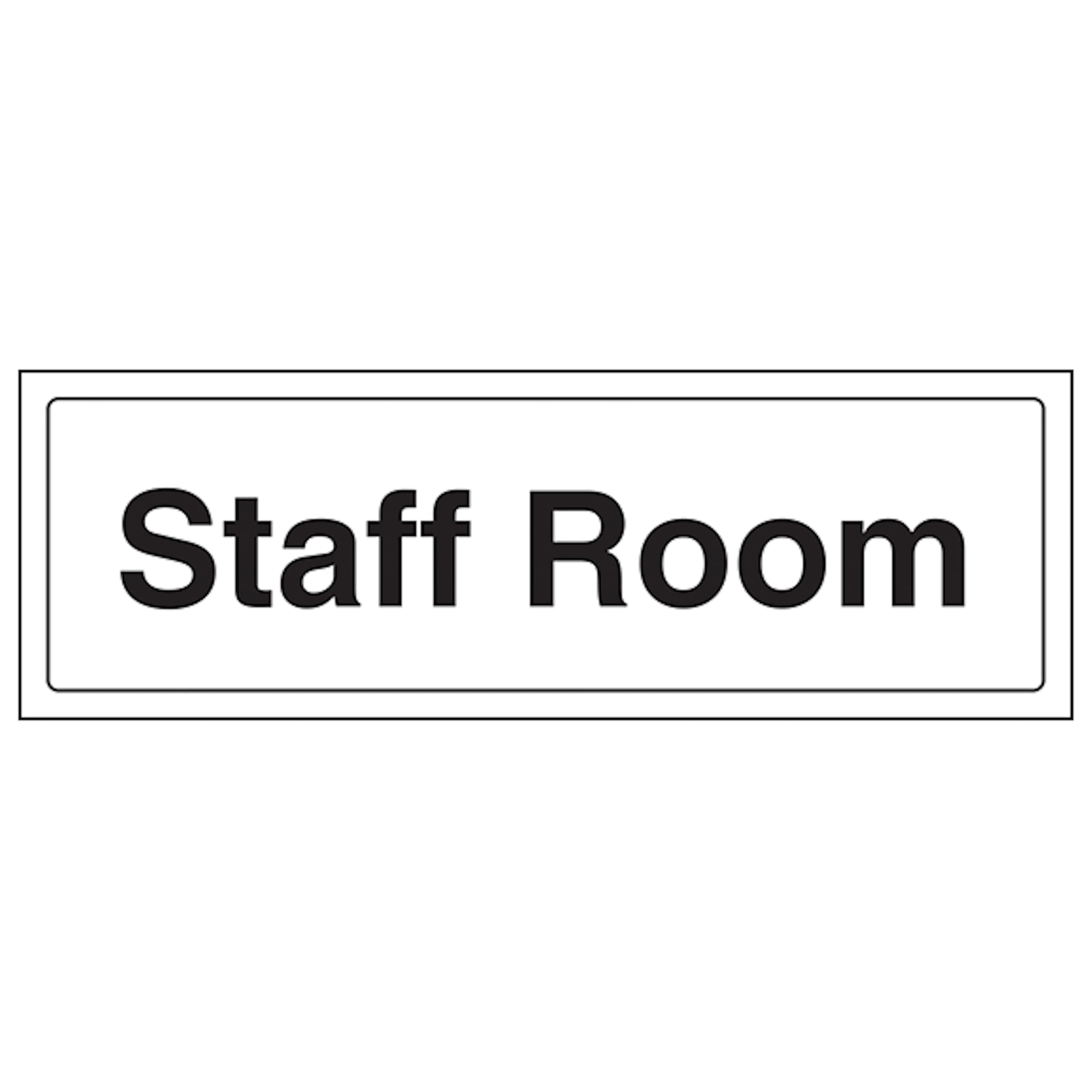 V Safety Staff Room 300 x 100 mm - Glow In The Dark 1mm Rigid Plastic Safety Sign